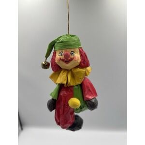 Vintage Paper, Mâché Clown Christmas Ornament